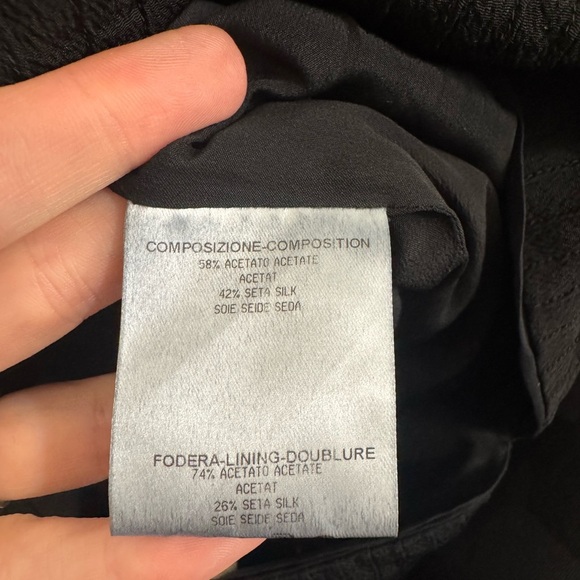 Gucci V Neck Long Sleeve Silk & Acetate Mini Dress in Black - Picture 5 of 11